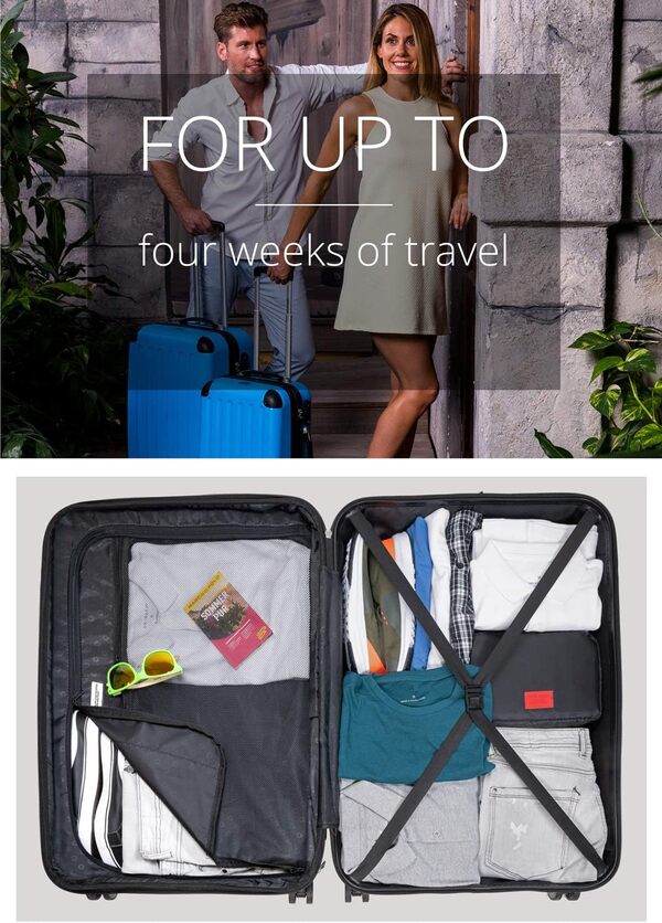 HAUPTSTADTKOFFER - Spree - Set de 3 valises, Bagages rigides, ABS, TSA, extensible, extra léger, 4 roues, 7 (S M & L), Bleu Foncé