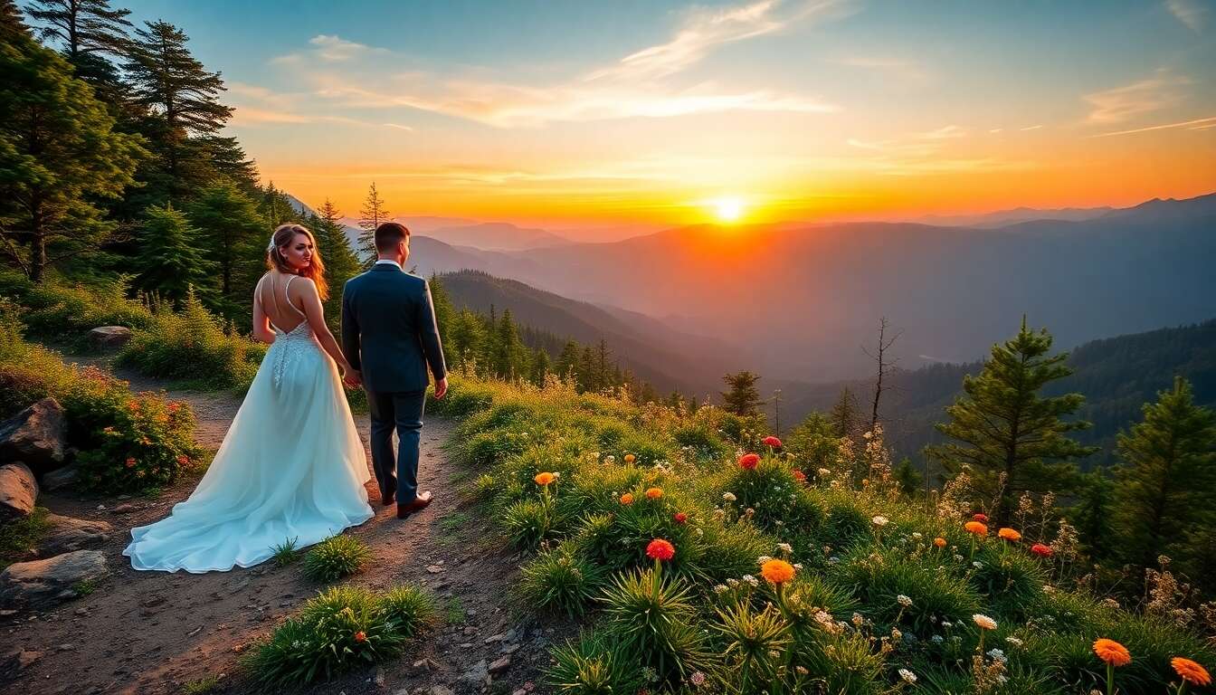Trek romantique : des noces en harmonie avec la nature