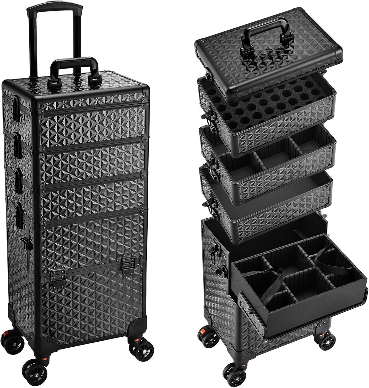 Test : valise maquillage 5 en 1 mallette professionnelle sur roulettes