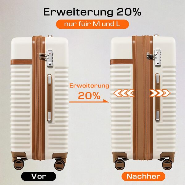 Joyway Set de Valises 5 PCS, Ensemble Bagages - 20/24/28'', Valise de Voyage Grand Espace, Roues Pivotantes à 360° Serrure TSA et Léger Durables Comprenant 1 Trousse de Toilette 1 Sac