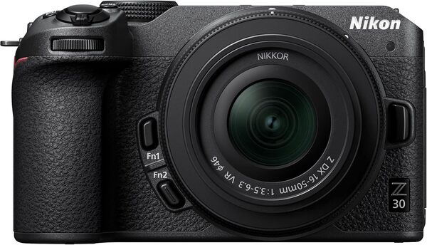 Nikon kit Z 30 + 16/50mm VR, Appareil Photo Hybride capteur DX (20,9 MP, 4K UHD 30p ou Full HD 120p, Rafale 11 i/s, écran Tactile orientable (câble USB de Type C fourni), Noir