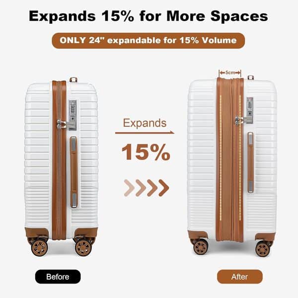 Sea choice Valise Set 4 Rigides Sets de Bagages Polycarbonate Extensible Valise de Voyage Cabine à 4 roulettes avec Serrure TSA Fermeture éclair YKK 55/67/76cm