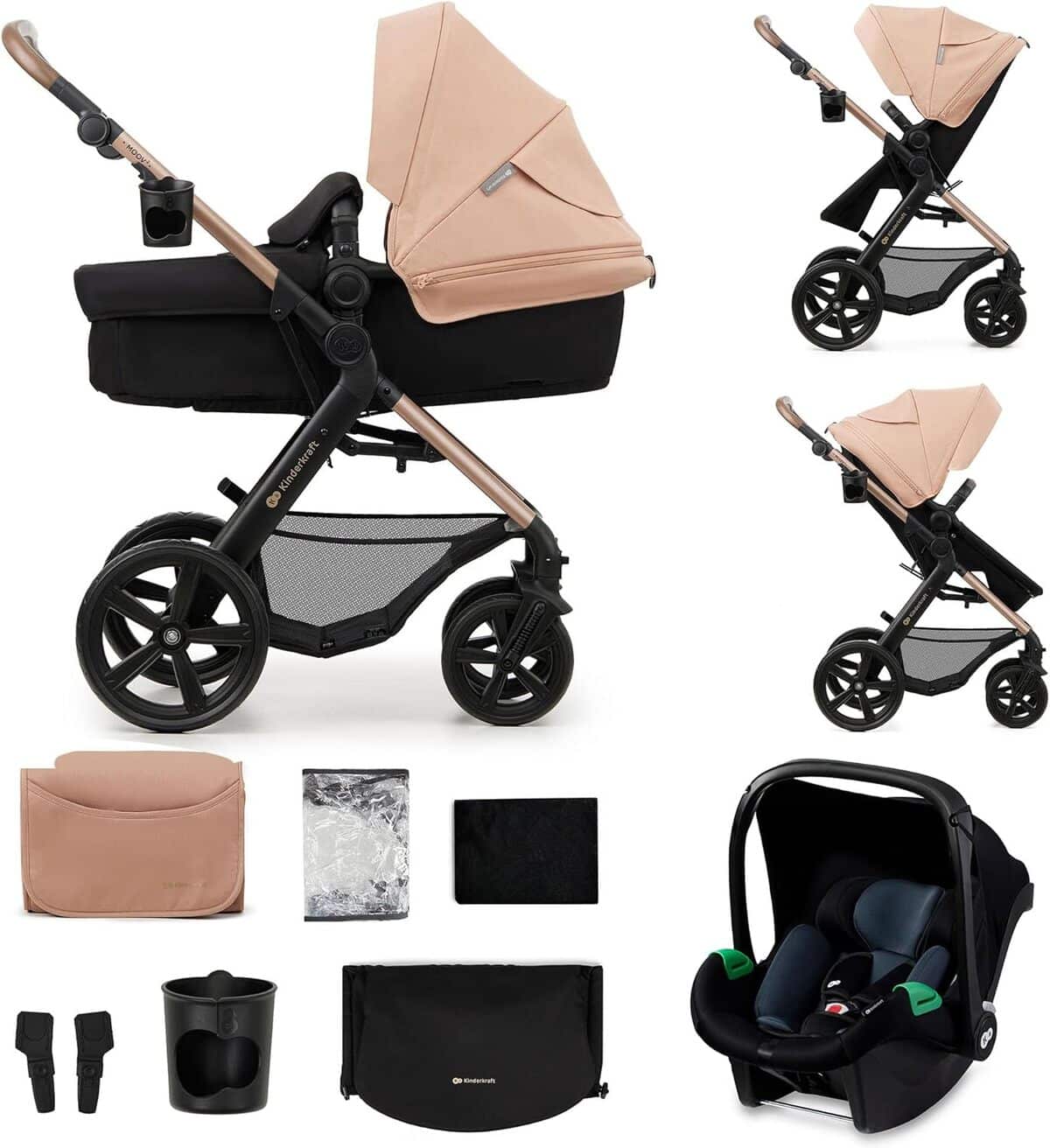 Test poussette Kinderkraft MOOV2 3 en 1 : voyage pratique de la naissance à 27 kg