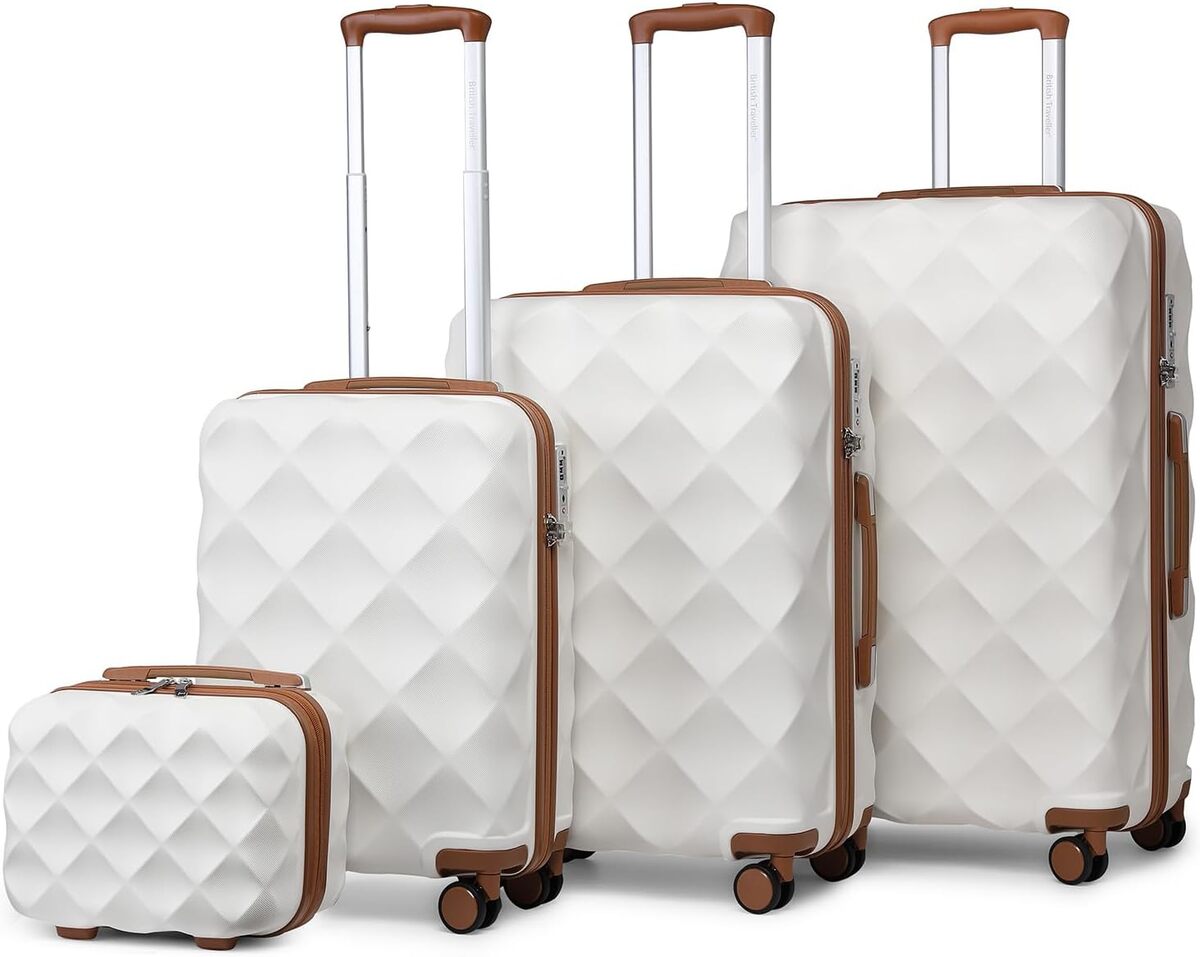 Test : valises British Traveller set 4 tailles (serrure TSA) blanc