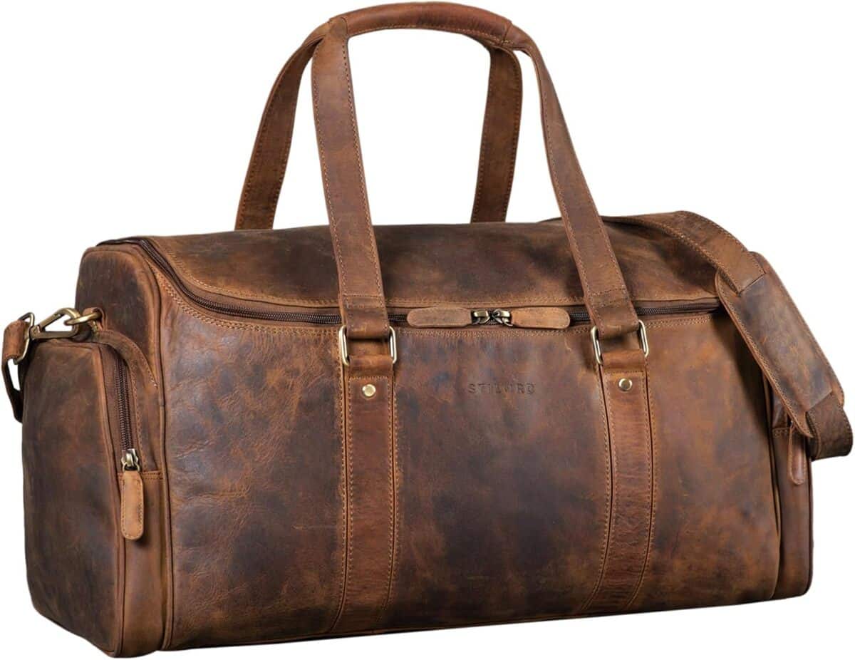 Avis sur le sac de voyage vintage Stilord 'Myles' en cuir de vachette