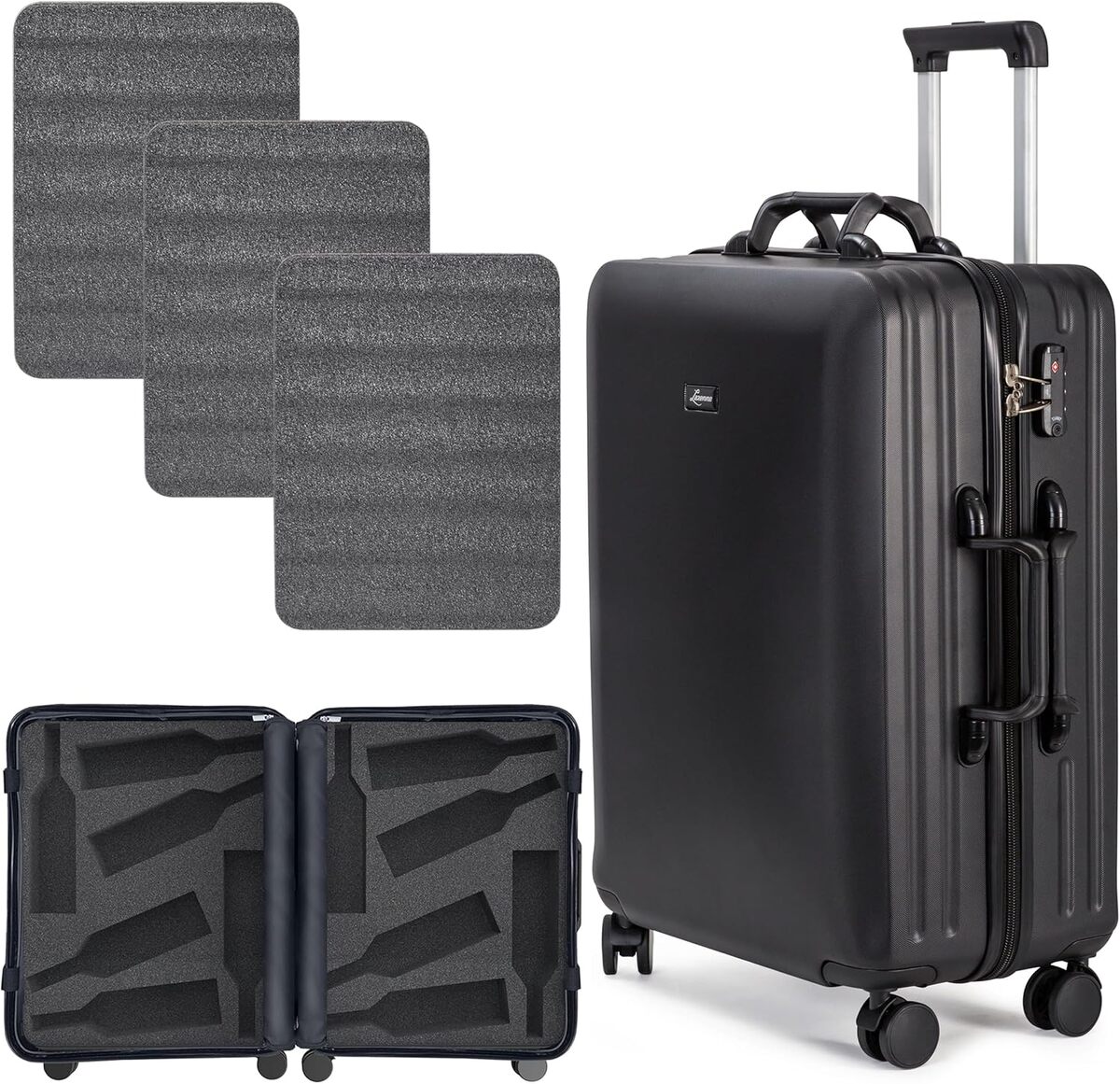 Test : lazenne Elite, valise à vin pour 12 bouteilles, noire élégante