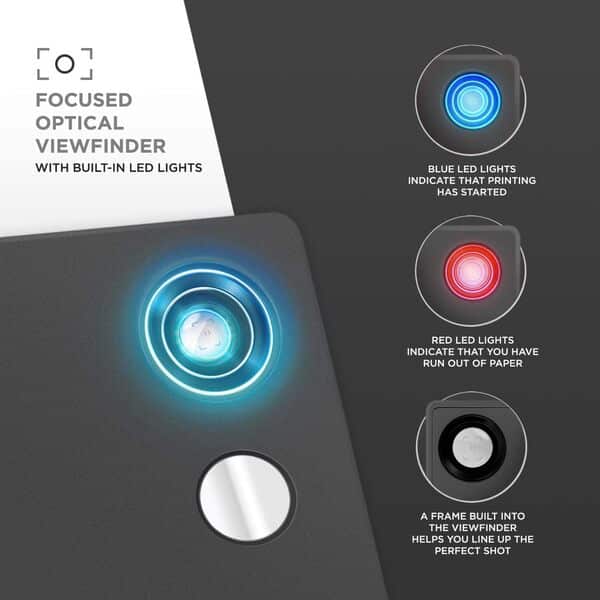 Polaroid Mint Appareil photo numérique Impression instantanée (Noir), impression sur papier photo collé sur support Zink 2x3