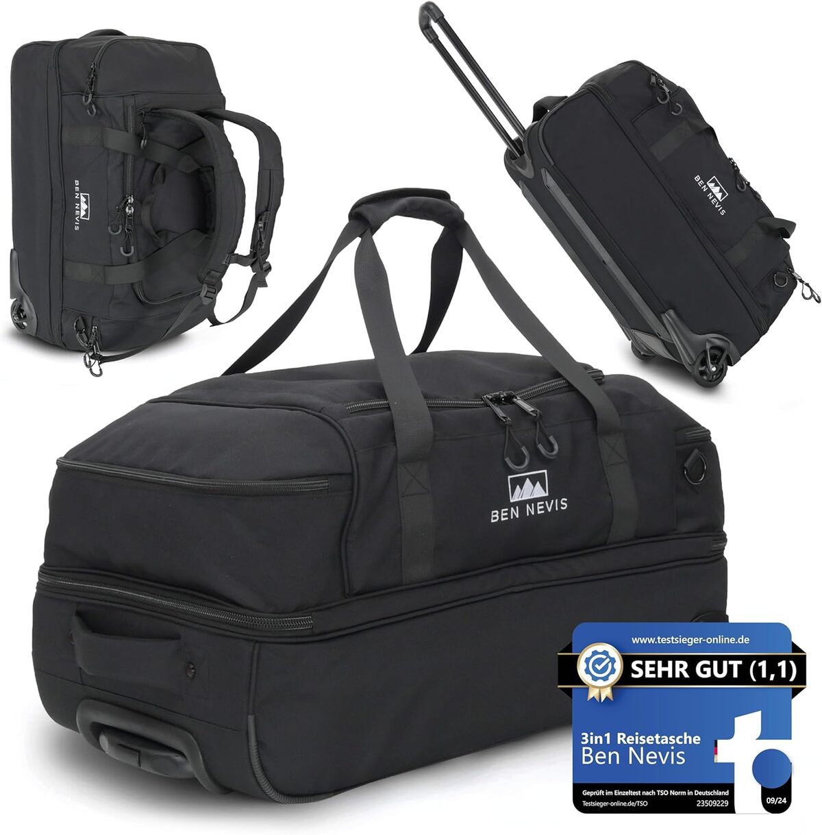 Test : ben nevis sac de voyage 3 en 1 avec roulettes