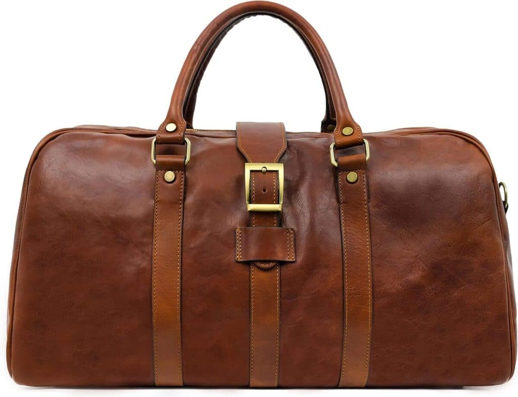 Test du sac de voyage Time Resistance en cuir véritable (Cognac)