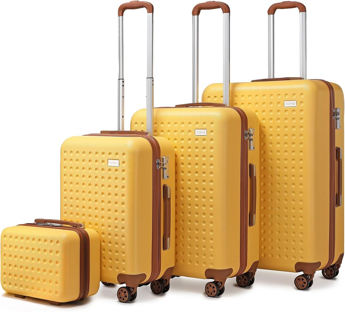 Test des valises Kono : set rigide de 4 tailles avec serrure TSA jaune