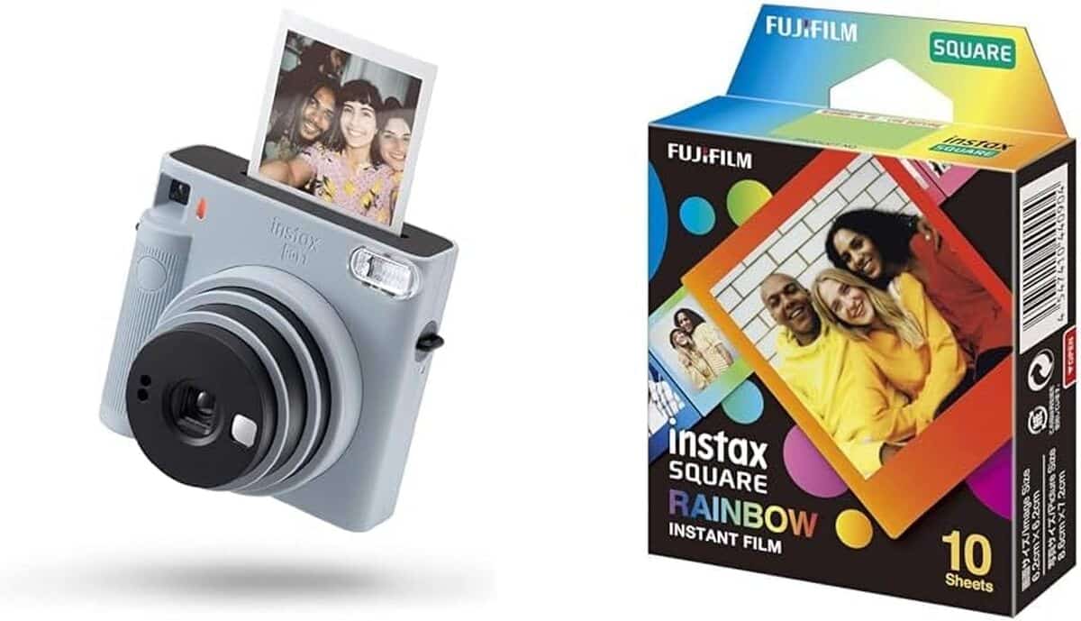 Test Fujifilm instax Square SQ 1 Glacier Bleu et films Rainbow