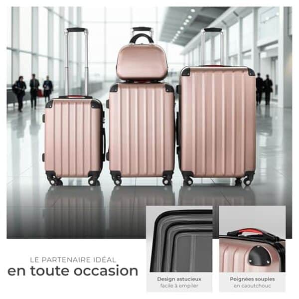 Découvrez notre analyse détaillée des valises TecTake, avec un focus sur le design, la robustesse et la praticité du lot 4 XXL en ABS or rose.