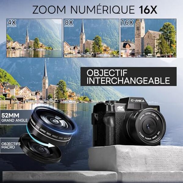 Découvrez notre analyse détaillée de l'appareil photo numérique GBL Ture 4K : 48MP pour le vlogging, qualité et caractéristiques optimales pour les créateurs de contenu