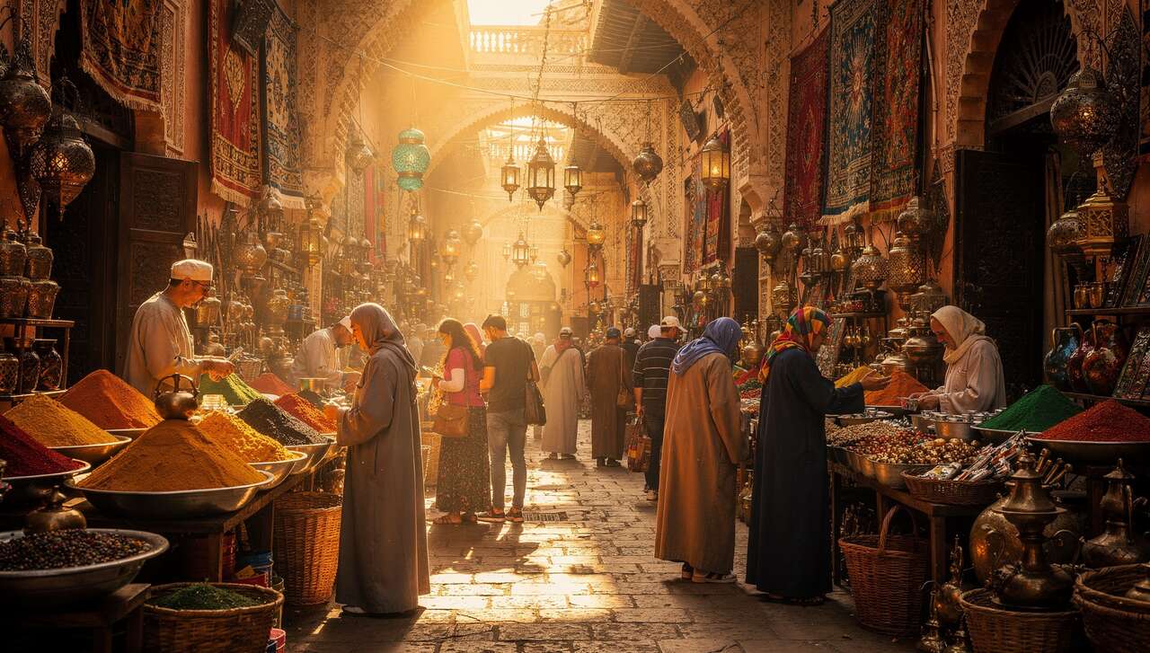 Fl&acirc;ner dans les souks anim&eacute;s