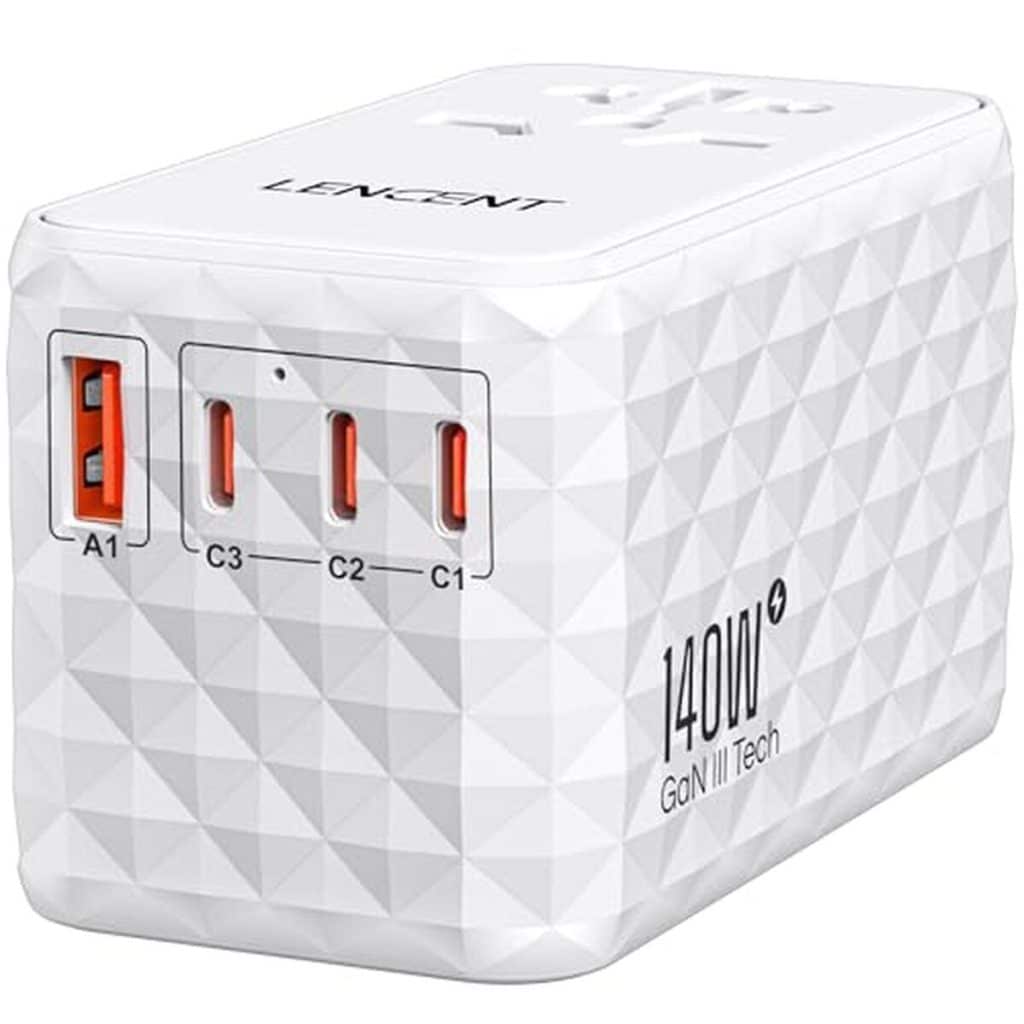 Test de l'adaptateur de voyage Lencent 140W : puissance et polyvalence au rendez-vous