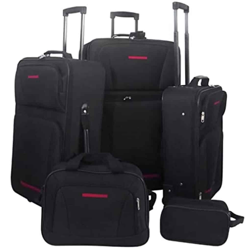 Test : lot de 5 bagages rigides vidaXL en tissu PVC, noir