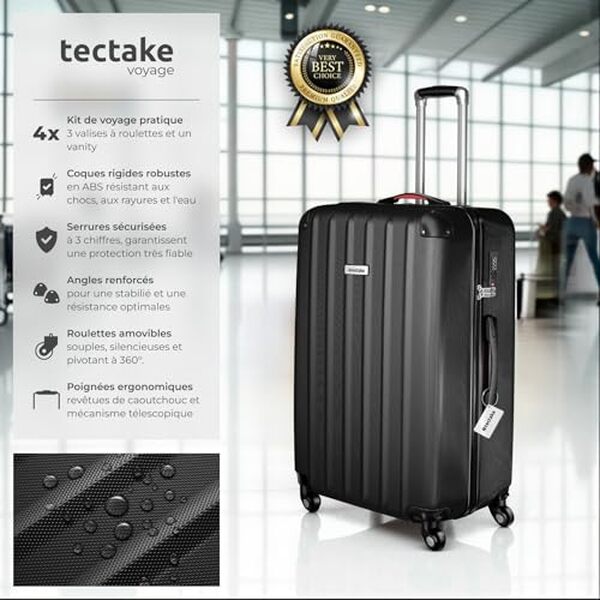 Découvrez notre test du set de valises TecTake® : quatre tailles fonctionnelles et durables pour tous vos voyages. Idéales pour les aventuriers à la recherche de praticité et de résistance.